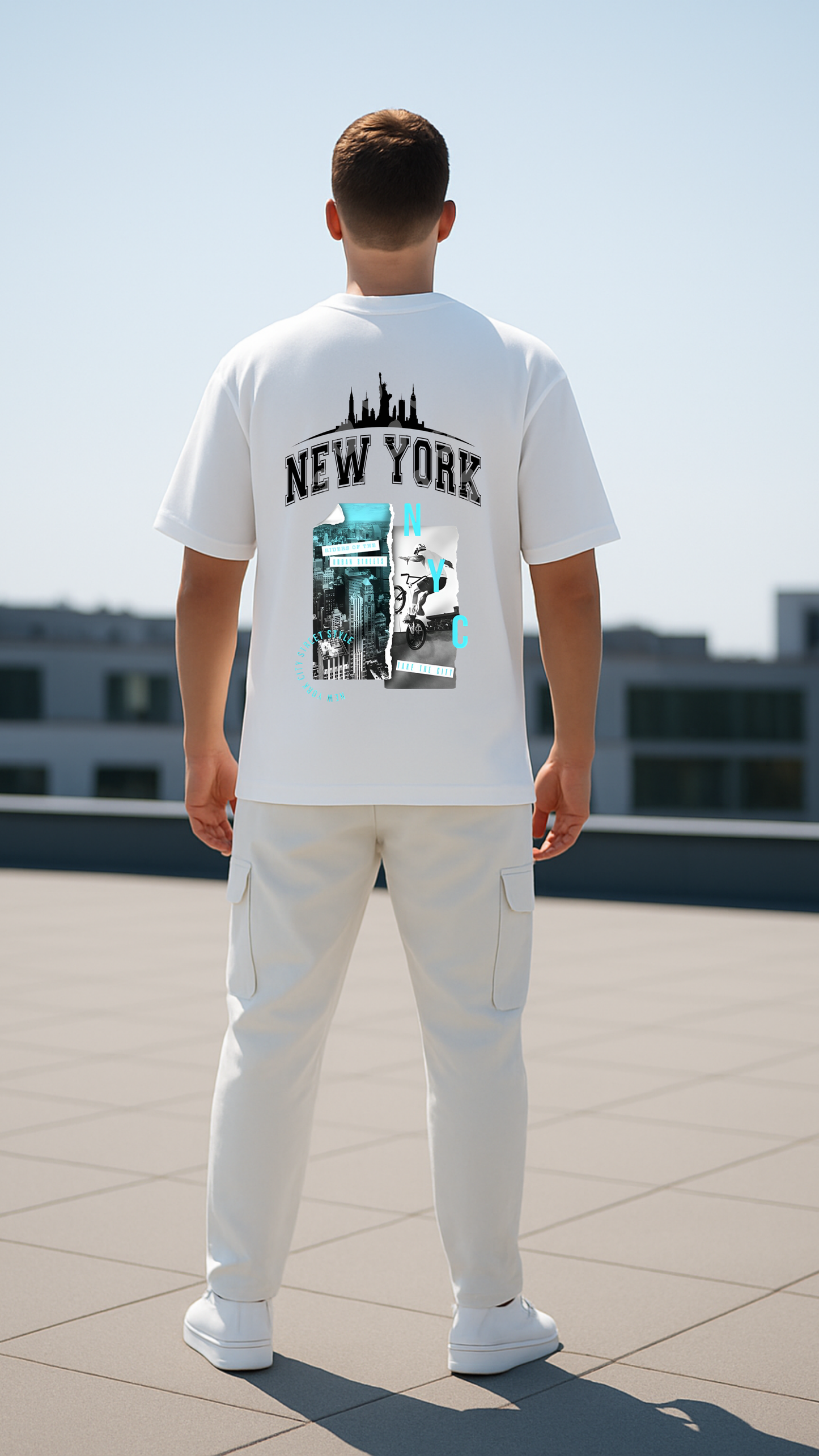 “New York City Street Style” Graphic Relaxed Fit Drop Shoulder Tee-DARKWYN Originals
