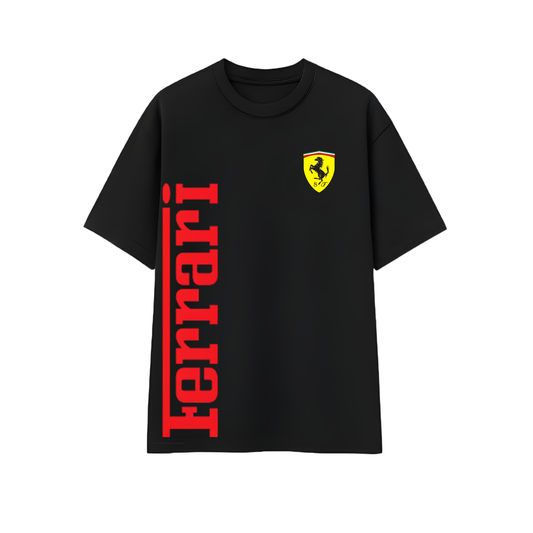 “Born to Drive Fast” Racing Graphic  Relaxed Fit Drop Shoulder Tee-DARKWYN