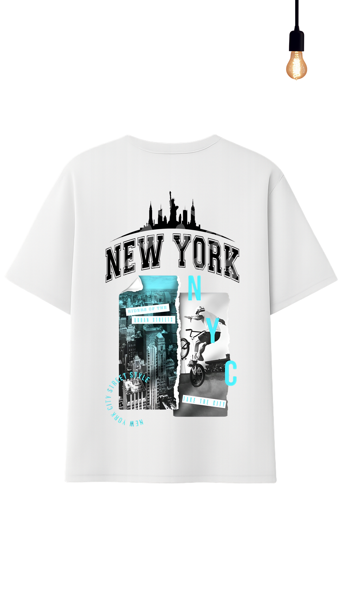 “New York City Street Style” Graphic Relaxed Fit Drop Shoulder Tee-DARKWYN Originals