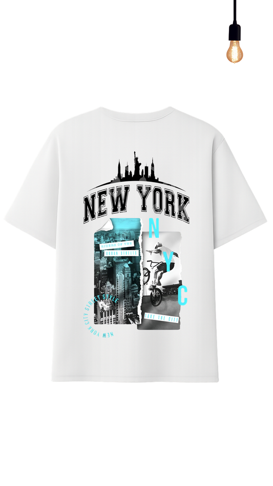 “New York City Street Style” Graphic Relaxed Fit Drop Shoulder Tee-DARKWYN Originals