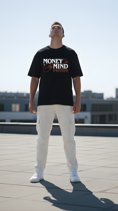 “Money on My Mind / Never Be My Rival” Graphic Relaxed Fit Drop Shoulder Tee- DARKWYN Originals