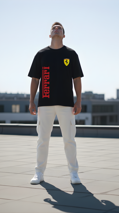 “Born to Drive Fast” Racing Graphic  Relaxed Fit Drop Shoulder Tee-DARKWYN Originals