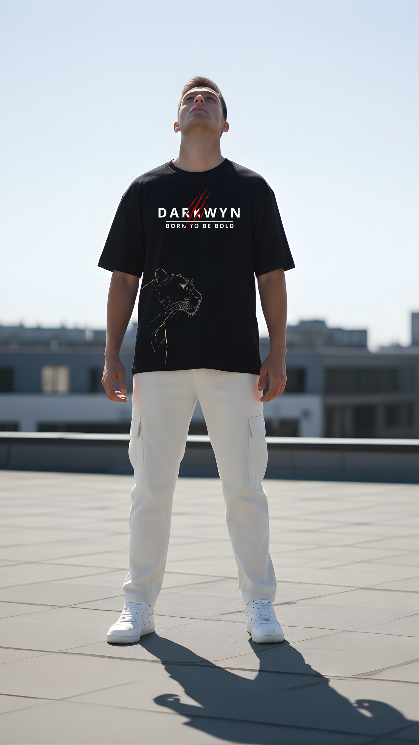 “Panther Edition – Born to Be Bold” Graphic Relaxed Fit Drop Shoulder Tee / DARKWYN Originals
