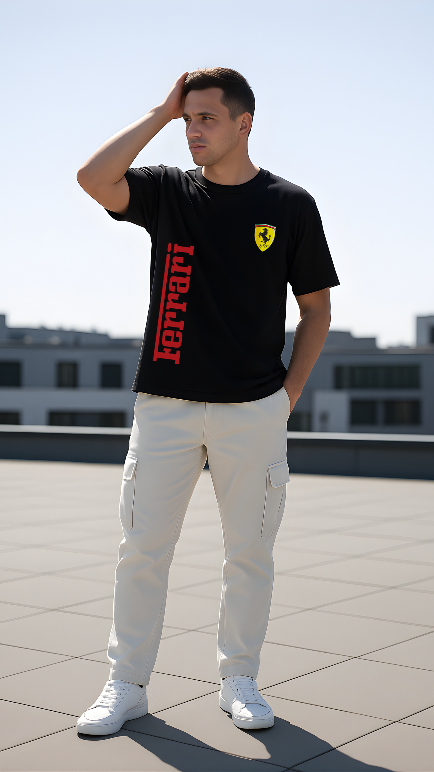 “Born to Drive Fast” Racing Graphic  Relaxed Fit Drop Shoulder Tee-DARKWYN Originals