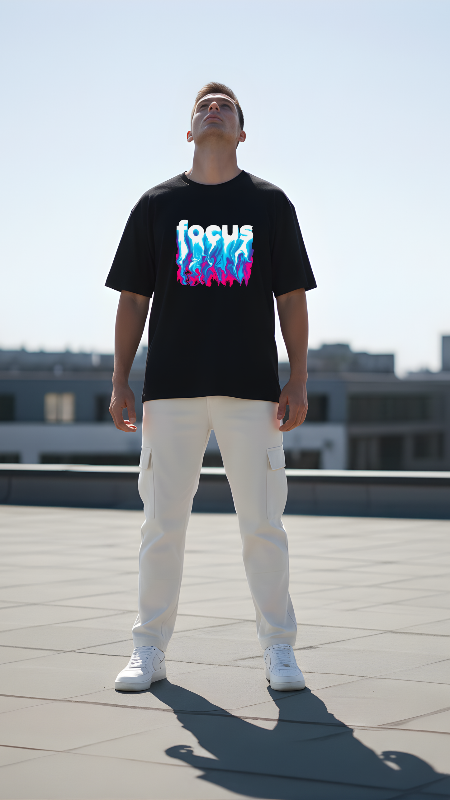 Relaxed Fit Drop Shoulder Black Graphic Tee for Men – DARKWYN Originals